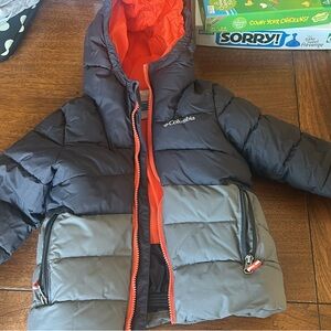 Columbia Kids Puffer Jacket - Black, Gray, and Orange